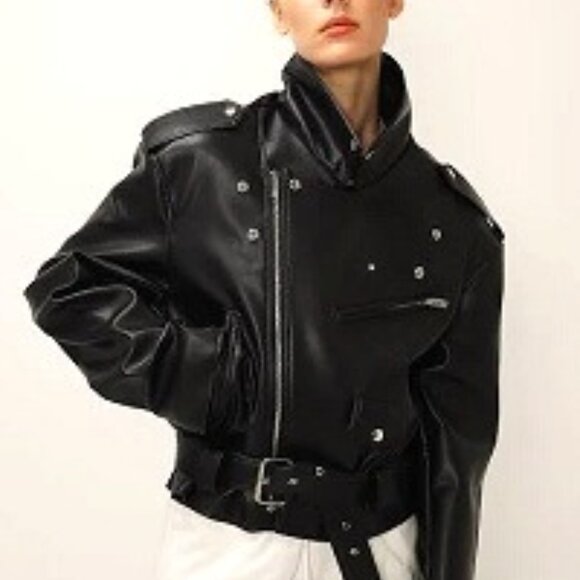 Emma Pleather Rider Jacket - NWT - Picture 1 of 5